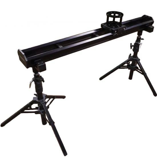 VariZoom VariSlider VSM1-U camera slider kit w/ heavy-duty column stands, tripod/stand mounts, and 4″ riser