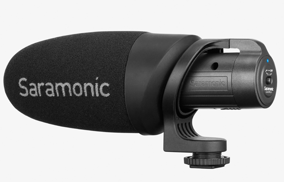 Saramonic CamMic+ Battery-Powered Camera-Mount Shotgun Microphone for DSLR Cameras and Smartphones